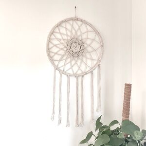HANDCRAFTED Macrame Dream Catcher Wall
Art Hanging Boho Wall Decor Hoop Woven